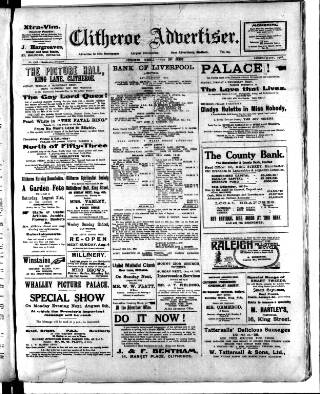 cover page of Clitheroe Advertiser and Times published on August 2, 1918