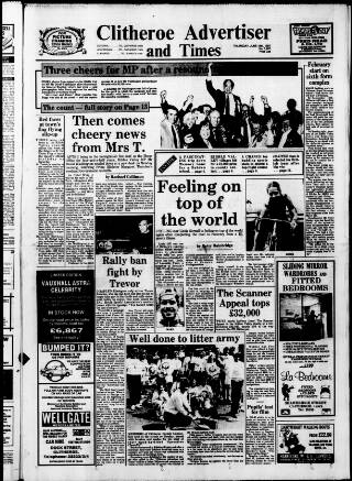 cover page of Clitheroe Advertiser and Times published on June 18, 1987