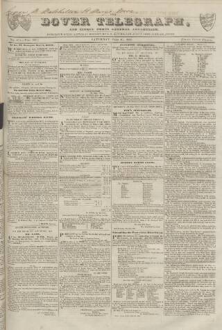 cover page of Dover Telegraph and Cinque Ports General Advertiser published on June 18, 1836