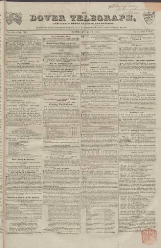 cover page of Dover Telegraph and Cinque Ports General Advertiser published on May 4, 1844