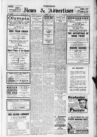 cover page of Todmorden & District News published on May 4, 1945