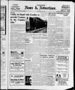 cover page of Todmorden & District News published on February 2, 1968
