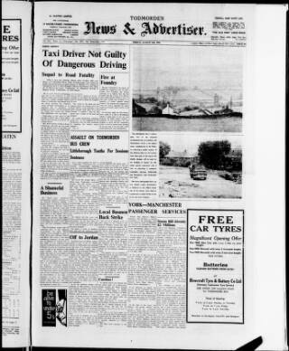 cover page of Todmorden & District News published on August 2, 1968