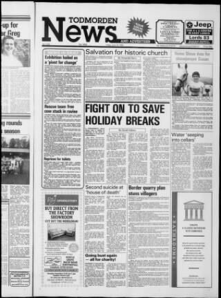 cover page of Todmorden & District News published on June 18, 1993