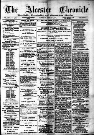 cover page of Alcester Chronicle published on February 2, 1884