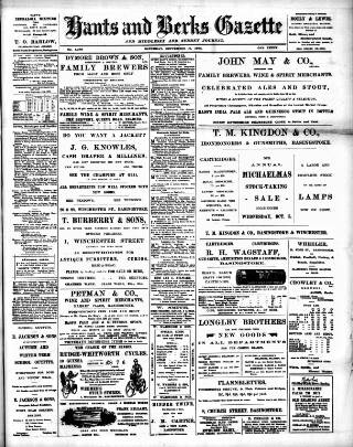 cover page of Hants and Berks Gazette and Middlesex and Surrey Journal published on September 17, 1904