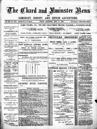 cover page of Chard and Ilminster News published on May 2, 1896