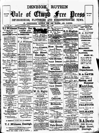 cover page of Denbighshire Free Press published on May 2, 1885