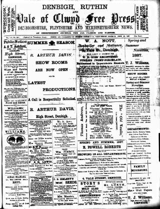 cover page of Denbighshire Free Press published on June 18, 1887