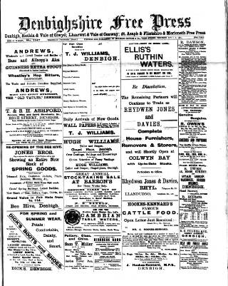 cover page of Denbighshire Free Press published on April 4, 1903