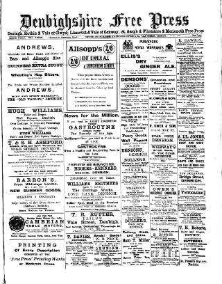 cover page of Denbighshire Free Press published on June 18, 1904