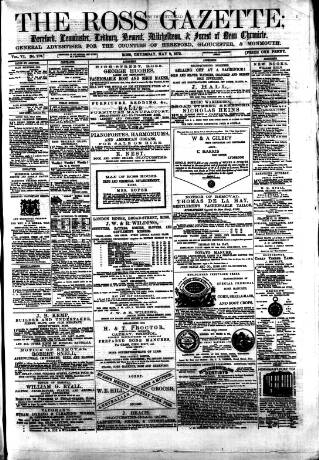 cover page of Ross Gazette published on May 2, 1872