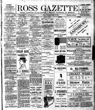 cover page of Ross Gazette published on May 4, 1911