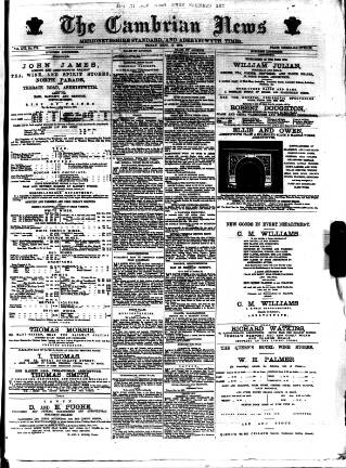 cover page of Cambrian News published on September 17, 1875