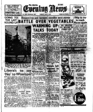 cover page of Shields Daily News published on May 2, 1950