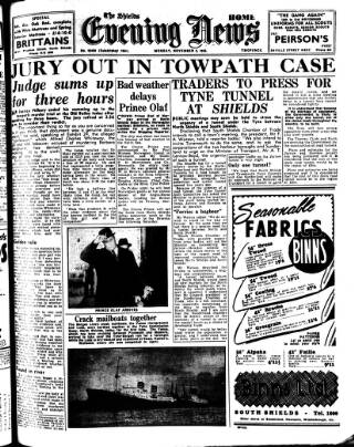 cover page of Shields Daily News published on November 2, 1953