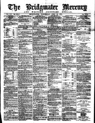 cover page of Bridgwater Mercury published on June 18, 1873