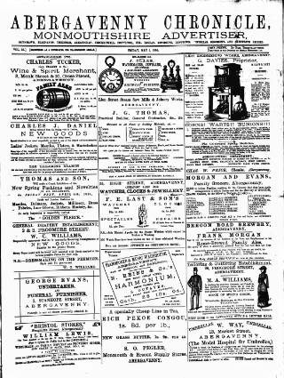 cover page of Abergavenny Chronicle published on May 2, 1884
