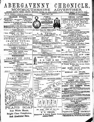 cover page of Abergavenny Chronicle published on June 18, 1886