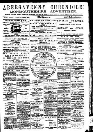 cover page of Abergavenny Chronicle published on February 2, 1894