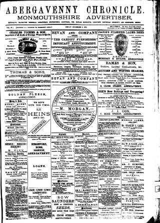 cover page of Abergavenny Chronicle published on November 2, 1894