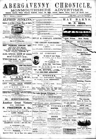cover page of Abergavenny Chronicle published on June 18, 1897