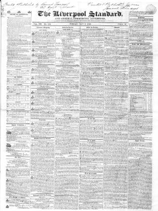 cover page of Liverpool Standard and General Commercial Advertiser published on May 2, 1834