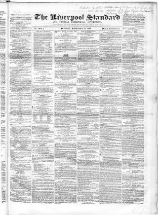 cover page of Liverpool Standard and General Commercial Advertiser published on February 2, 1847