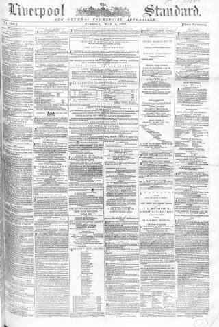 cover page of Liverpool Standard and General Commercial Advertiser published on May 4, 1852