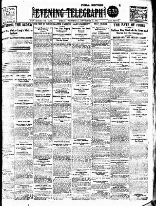 cover page of Dublin Evening Telegraph published on September 17, 1919