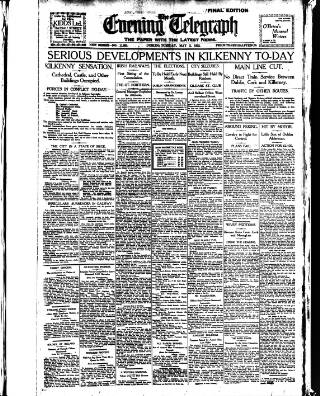 cover page of Dublin Evening Telegraph published on May 2, 1922
