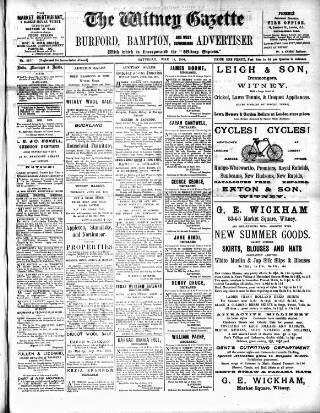 cover page of Witney Gazette and West Oxfordshire Advertiser published on June 18, 1904
