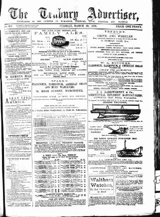 cover page of Tenbury Wells Advertiser published on March 19, 1878