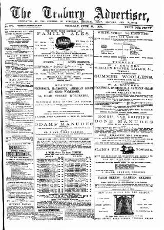 cover page of Tenbury Wells Advertiser published on June 18, 1878