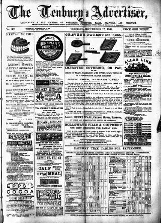 cover page of Tenbury Wells Advertiser published on September 17, 1889