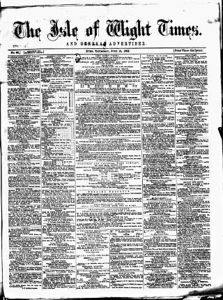 cover page of Isle of Wight Times published on June 18, 1863