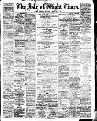 cover page of Isle of Wight Times published on September 17, 1874