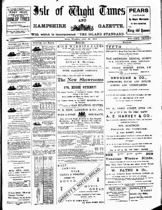 cover page of Isle of Wight Times published on June 18, 1903