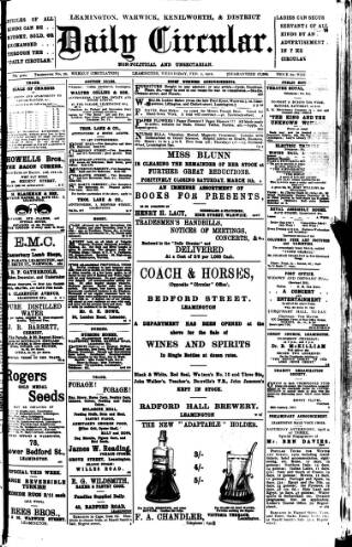 cover page of Leamington, Warwick, Kenilworth & District Daily Circular published on February 2, 1910