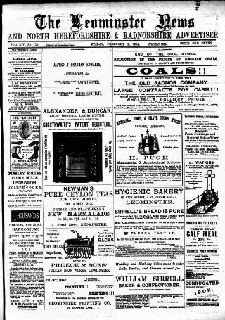 cover page of Leominster News and North West Herefordshire & Radnorshire Advertiser published on February 2, 1894