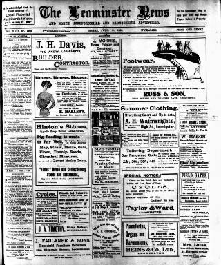 cover page of Leominster News and North West Herefordshire & Radnorshire Advertiser published on June 18, 1909