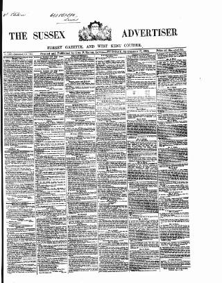 cover page of Surrey Gazette published on September 17, 1861