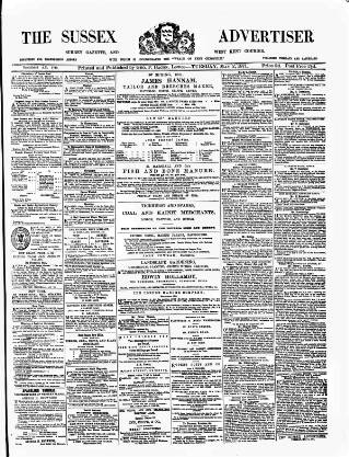 cover page of Surrey Gazette published on May 2, 1871