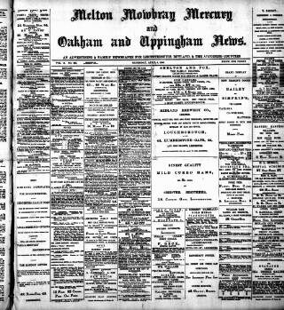 cover page of Melton Mowbray Mercury and Oakham and Uppingham News published on April 4, 1895