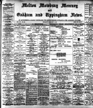 cover page of Melton Mowbray Mercury and Oakham and Uppingham News published on February 2, 1899