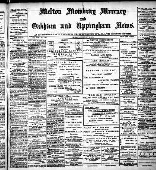 cover page of Melton Mowbray Mercury and Oakham and Uppingham News published on February 2, 1905