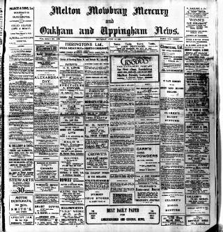 cover page of Melton Mowbray Mercury and Oakham and Uppingham News published on June 18, 1914