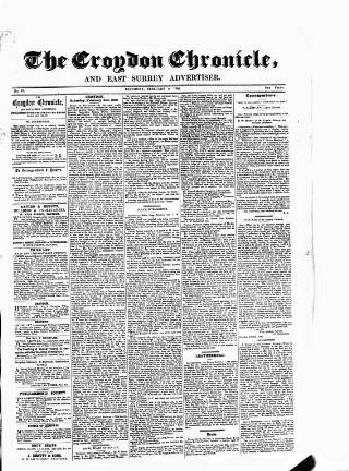 cover page of Croydon Chronicle and East Surrey Advertiser published on February 2, 1856