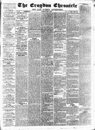 cover page of Croydon Chronicle and East Surrey Advertiser published on May 2, 1863