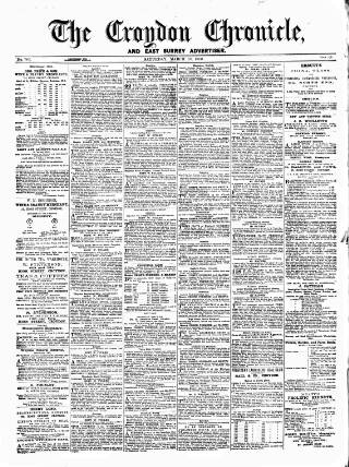 cover page of Croydon Chronicle and East Surrey Advertiser published on March 19, 1870